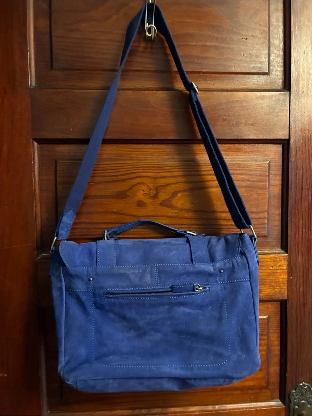 Blue suede Timberland Messenger bag